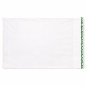 White Pillowcase With Green Lace Trim